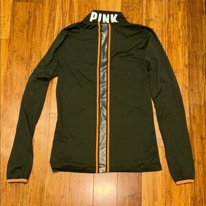 PINK Victoria's Secret Green Jacket with Silver and Orange Accents